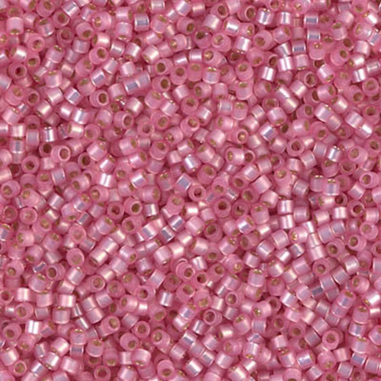 Miyuki Delica Bead 11/0, DB0625, Dyed Rose Silver Lined Alabaster, 5 grams